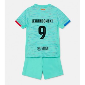 Maillot de foot Barcelona Robert Lewandowski #9 Troisième enfant 2023-24 Manches Courte (+ pantalon court)